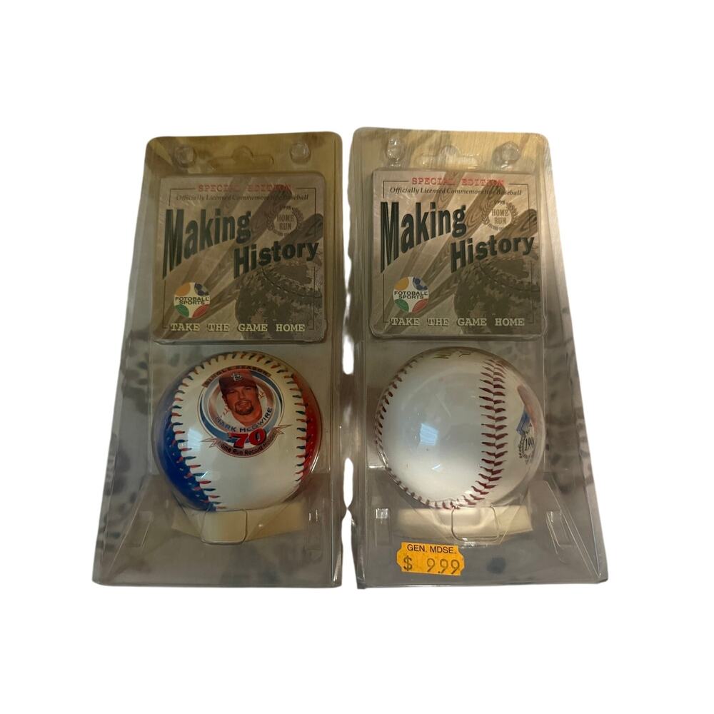 Vintage 1998 Mark McGwire Making History Commemorative Baseballs (Bundle of 2)